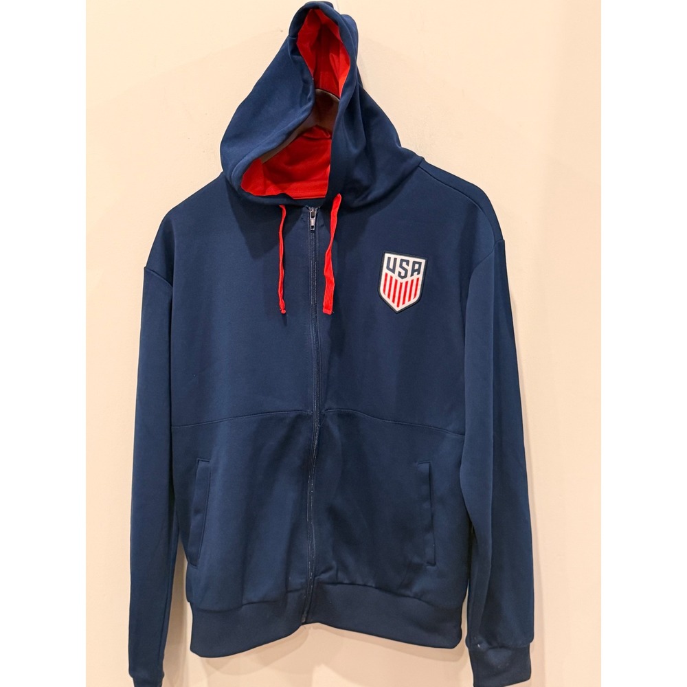 US Soccer Navy Blue Full Zip Hoodie Jacket United States Soccer Mens Small